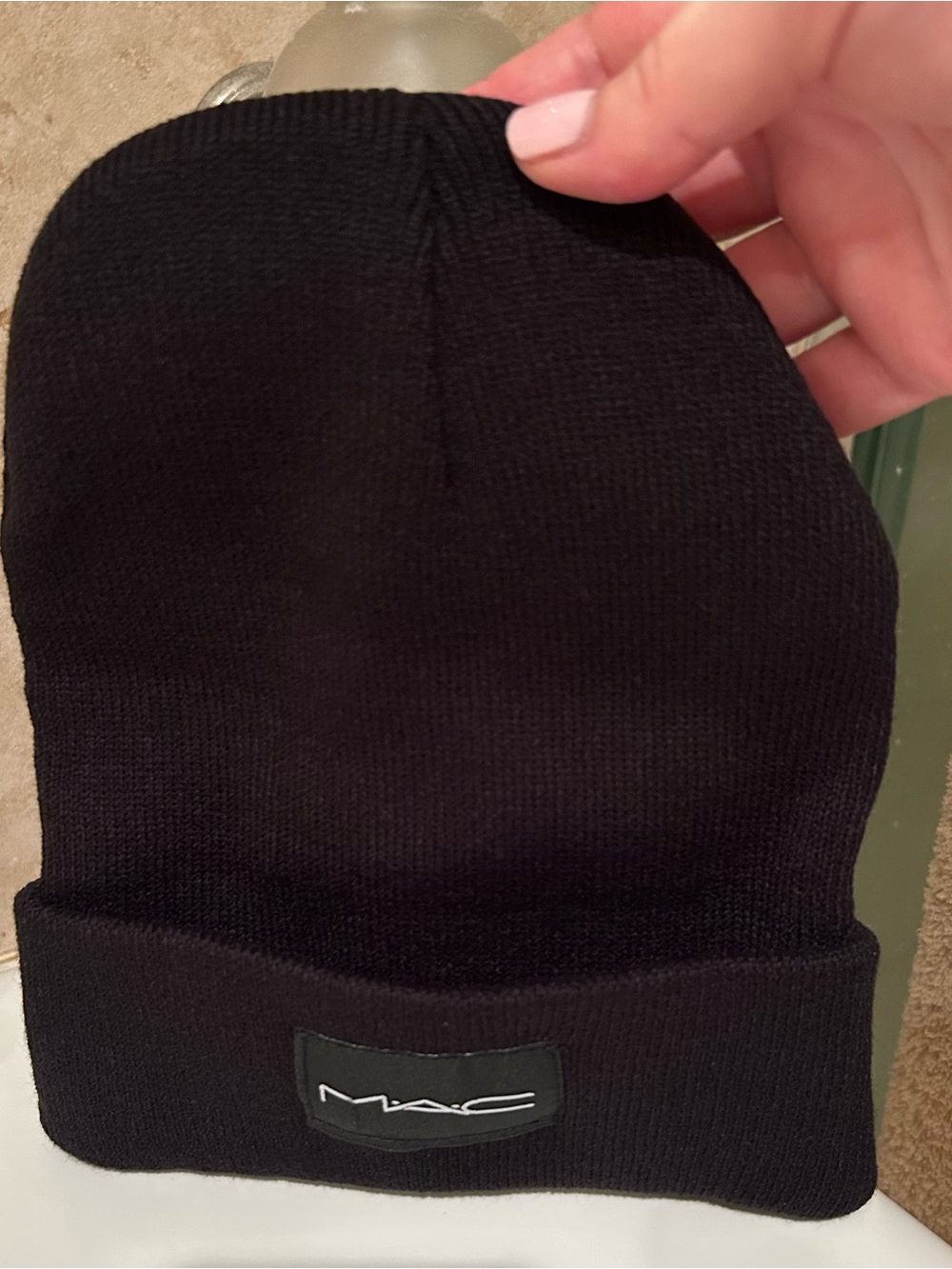 MAC Cosmetics Black Knit Beanie Hat
